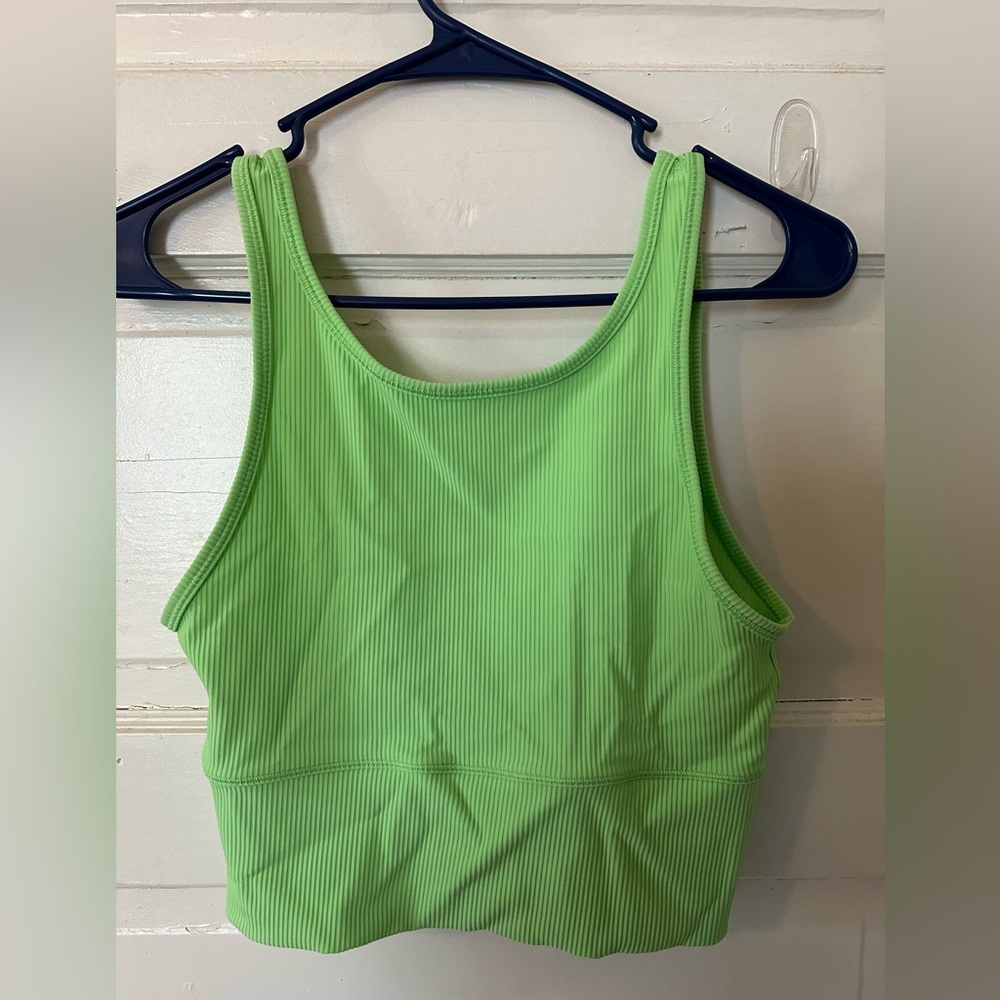 LULULEMON Scream Green Light Power Pivot Tank Size 6